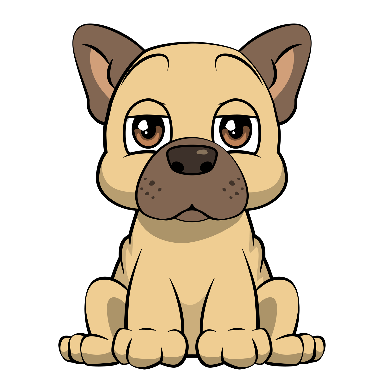 French Bulldog character artwork presented inside an unfinished Sunday Shareable concept frame